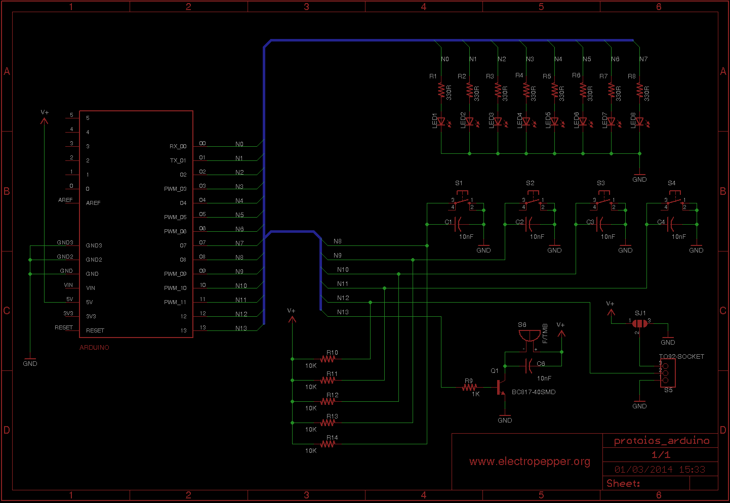 Proto I/Os Arduino Rev. A schematic