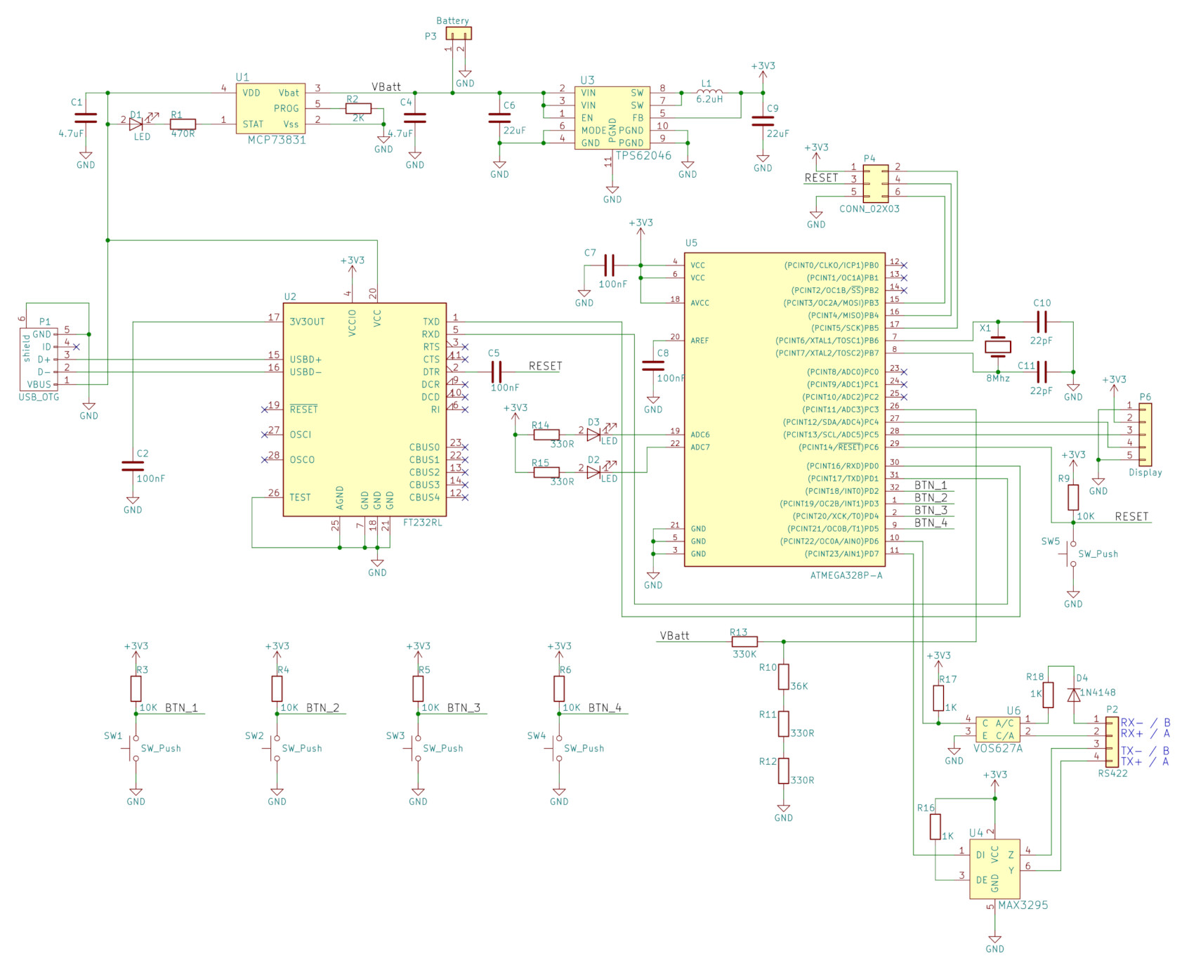 Proto I/Os Arduino Rev. A schematic